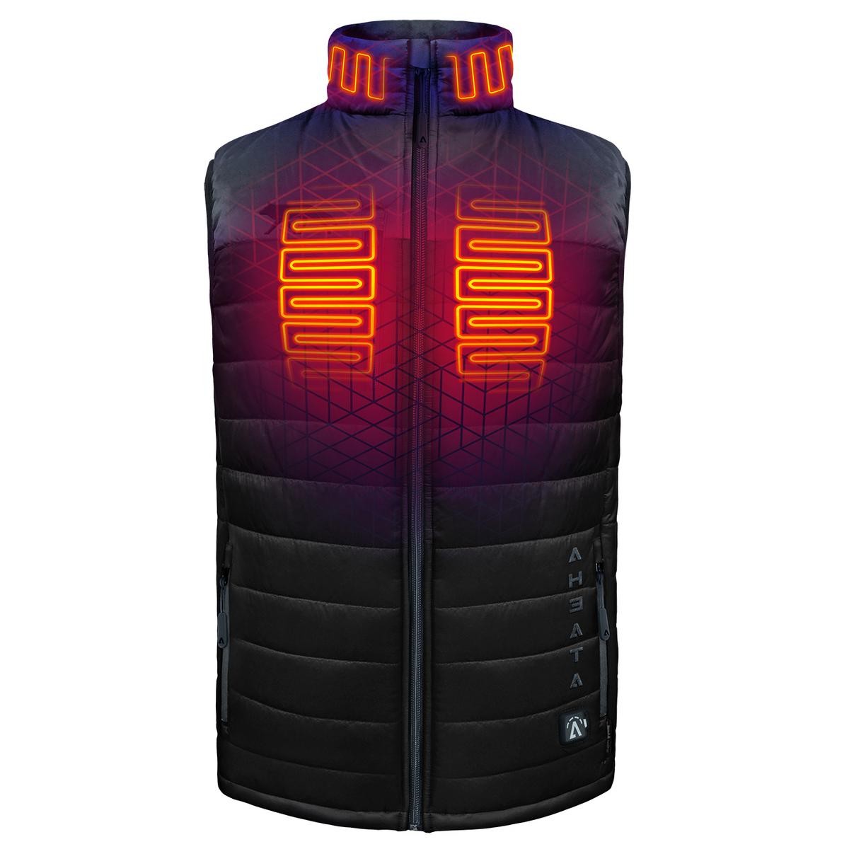 Mens Electric Heated Vest with Rechargeable Battery Pack and Fleece Lining