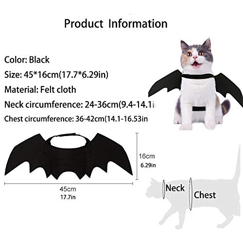 Bat Wing Costume for Cats and Small Dogs with Adjustable Straps