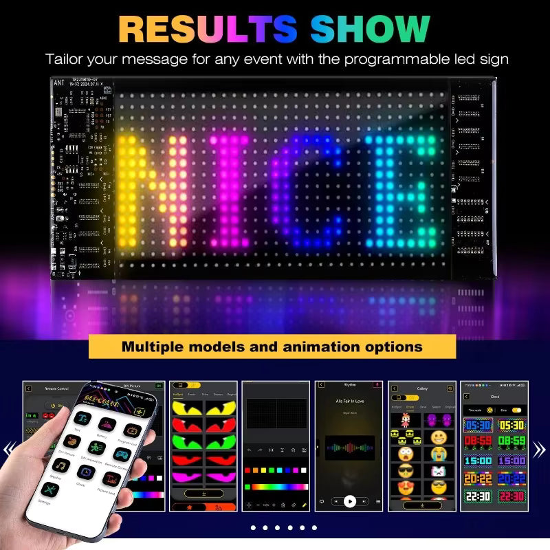 Programmable LED Car Window Light Panel with Remote and Music Sync