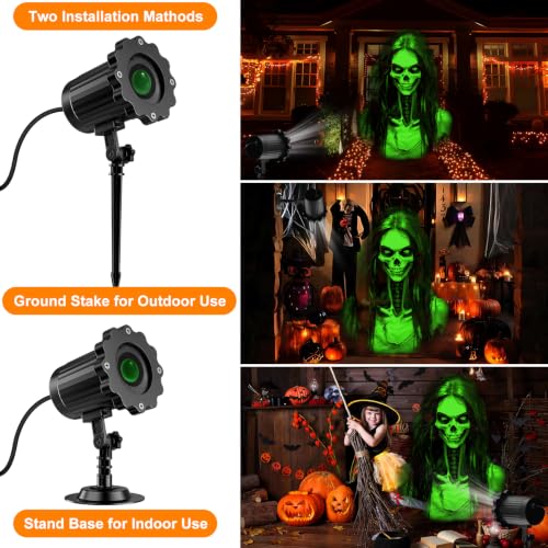 Moving Skull Ghost Projector Light with 270-Degree Head Rotation and 3D Effect