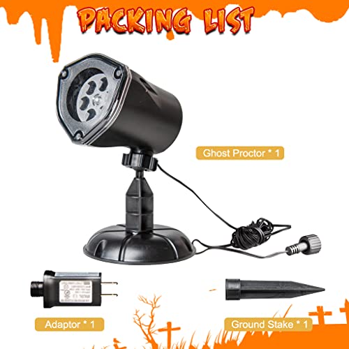 Outdoor Ghost Projector with 6 Moving Shapes and 360-Degree Rotation