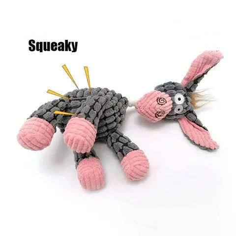Reinforced Plush Dog Toy with Built-In Squeaker for Medium to Large Dogs