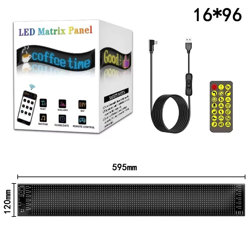 Programmable LED Car Window Light Panel with Remote and Music Sync