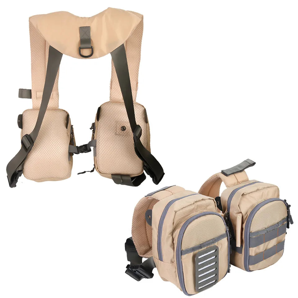 Fishing Tackle Chest Bag with Tool Loops and Mesh Pockets