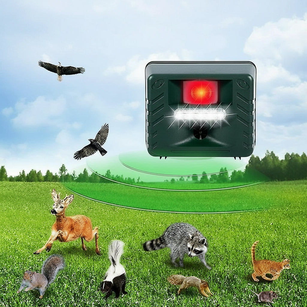 Solar Powered Motion Activated Bird Deterrent with Flashing Light