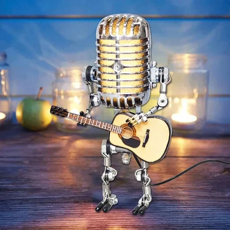 Articulated Metal Robot Lamp with Adjustable Limbs and LED Bulb - Alverraliving