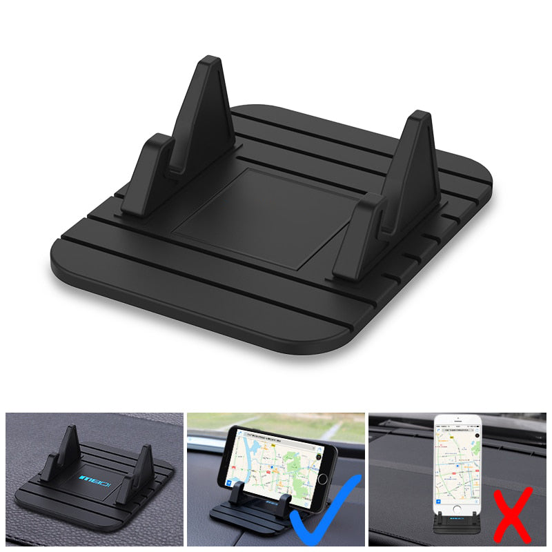 Dashboard Phone Holder with Silicone Suction Grip and Eye-Level Viewing