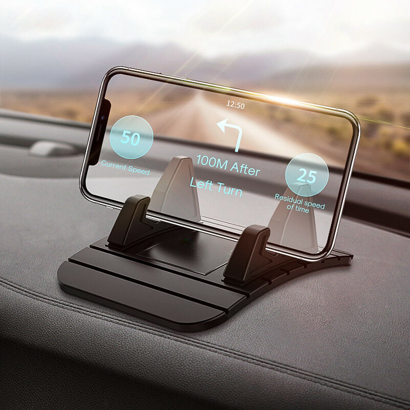 Dashboard Phone Holder with Silicone Suction Grip and Eye-Level Viewing