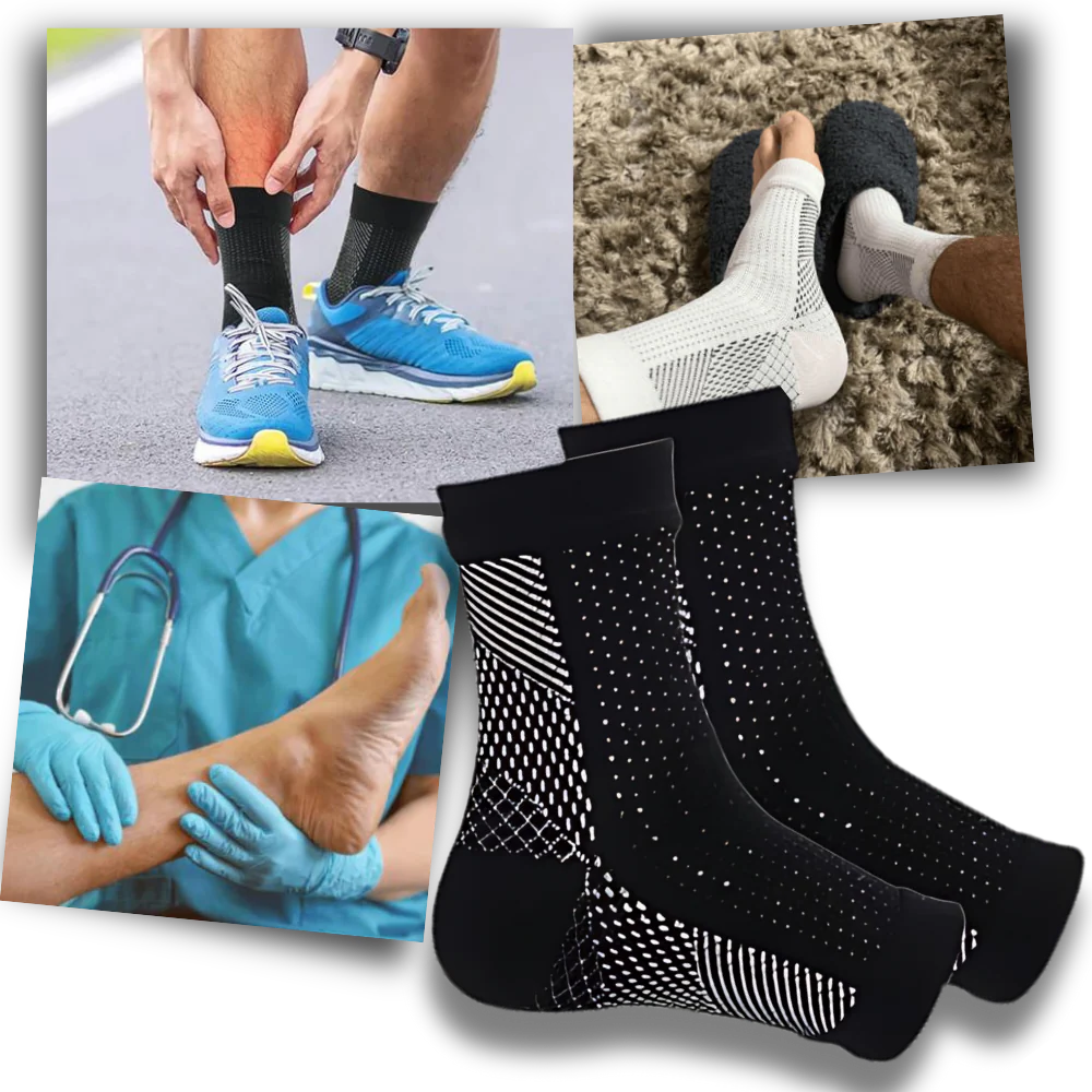 Open Toe Compression Socks with Arch Support and Non-Slip Grip