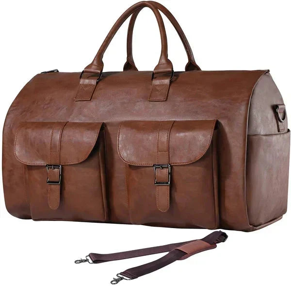Garment Bag with Telescoping Handle and Shoe Compartment, Three Carry Modes