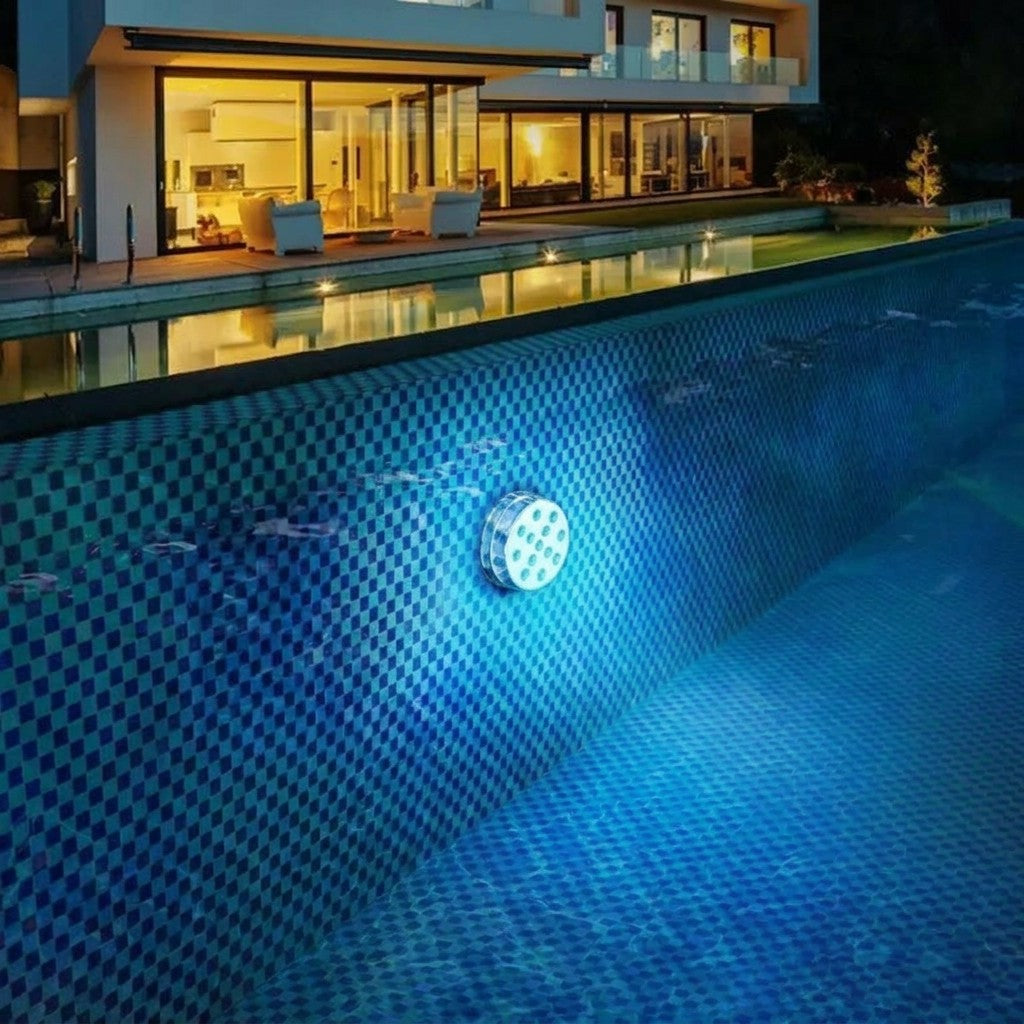 Underwater LED Light with 16-Color Remote and Multiple Mounting Options