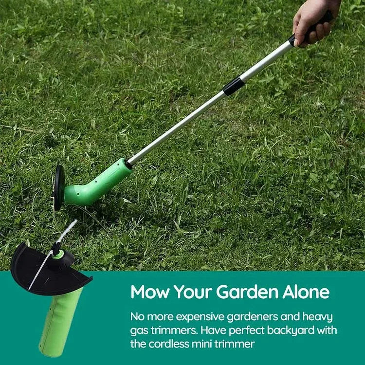 Cordless Grass Trimmer with Telescoping Pole and Adjustable Height Settings
