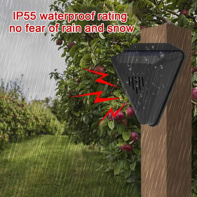 Solar Bird Repeller with 13 Predator Sounds and Automatic Day-Night Cycle