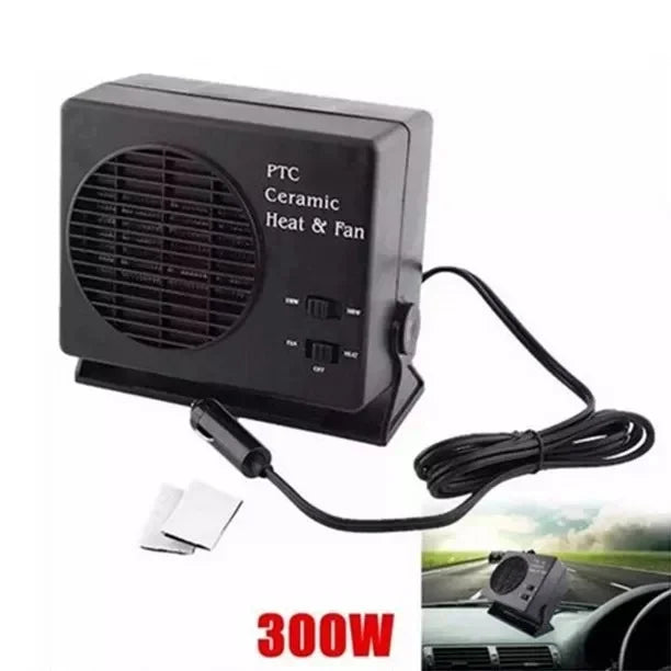 Ceramic Car Heater with Dual Mode Fan and Automatic Temperature Control, 12V Socket