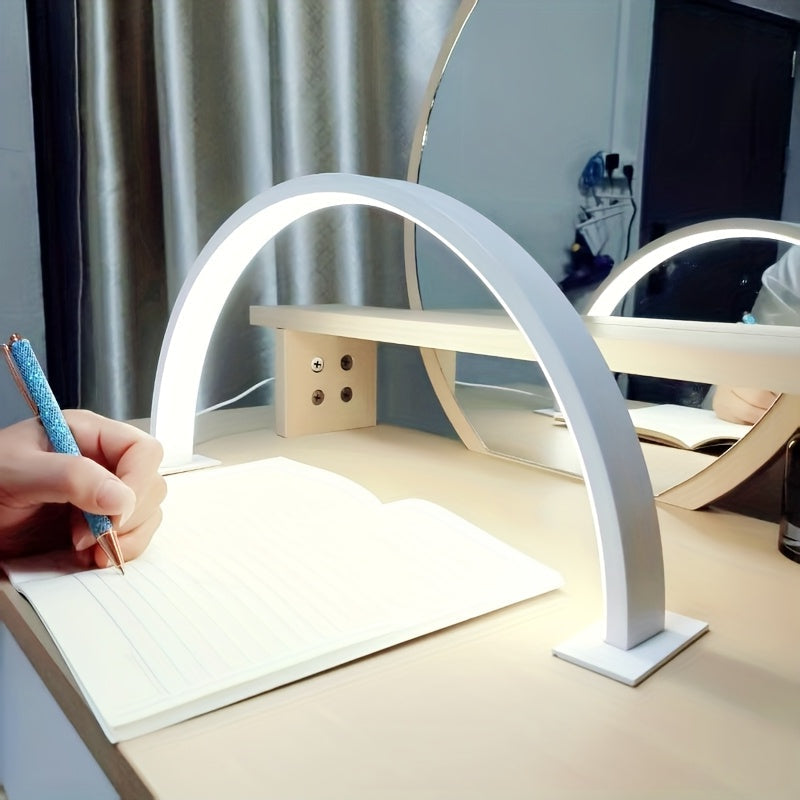 LED Arc Desk Lamp with Dimmable Brightness and Color Temperature, Flicker-Free