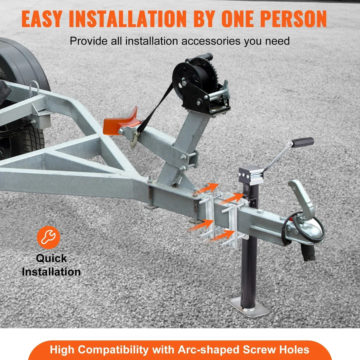 Trailer Jack with Drop Leg Extension for 5000 lb A Frame Tongues