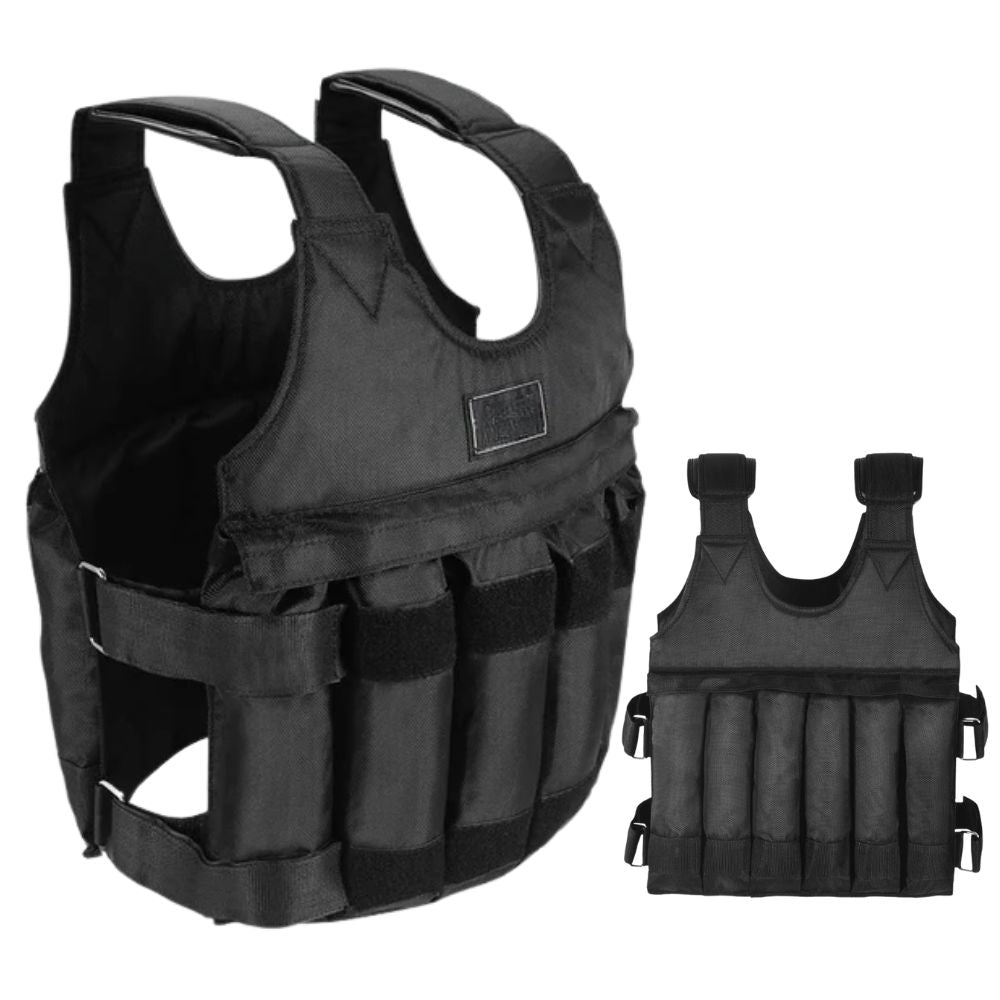 Adjustable Weighted Vest with 110 Pound Capacity and Secure Strap System