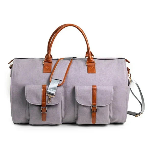 Garment Bag with Telescoping Handle and Shoe Compartment, Three Carry Modes