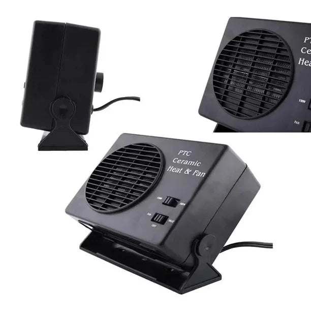 Ceramic Car Heater with Dual Mode Fan and Automatic Temperature Control, 12V Socket