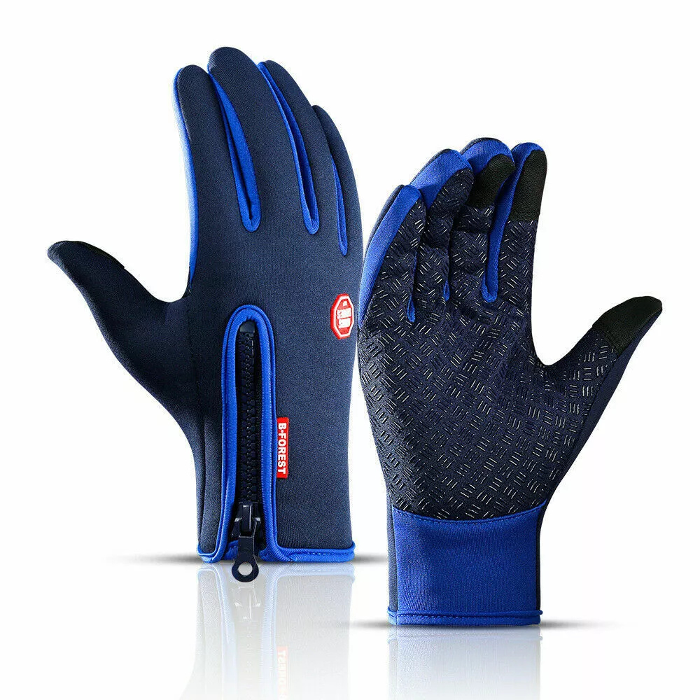 Touchscreen Winter Gloves with Silicone Palm Grip and Thermal Insulation, Waterproof
