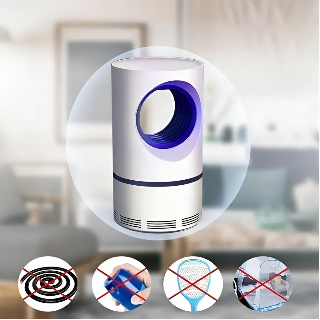 UV Light Mosquito and Fly Trap with Vortex Fan System and Removable Collection Tray
