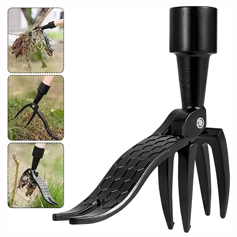 Standing Weed Puller with Foot Pedal and Detachable Handle, Stainless Steel