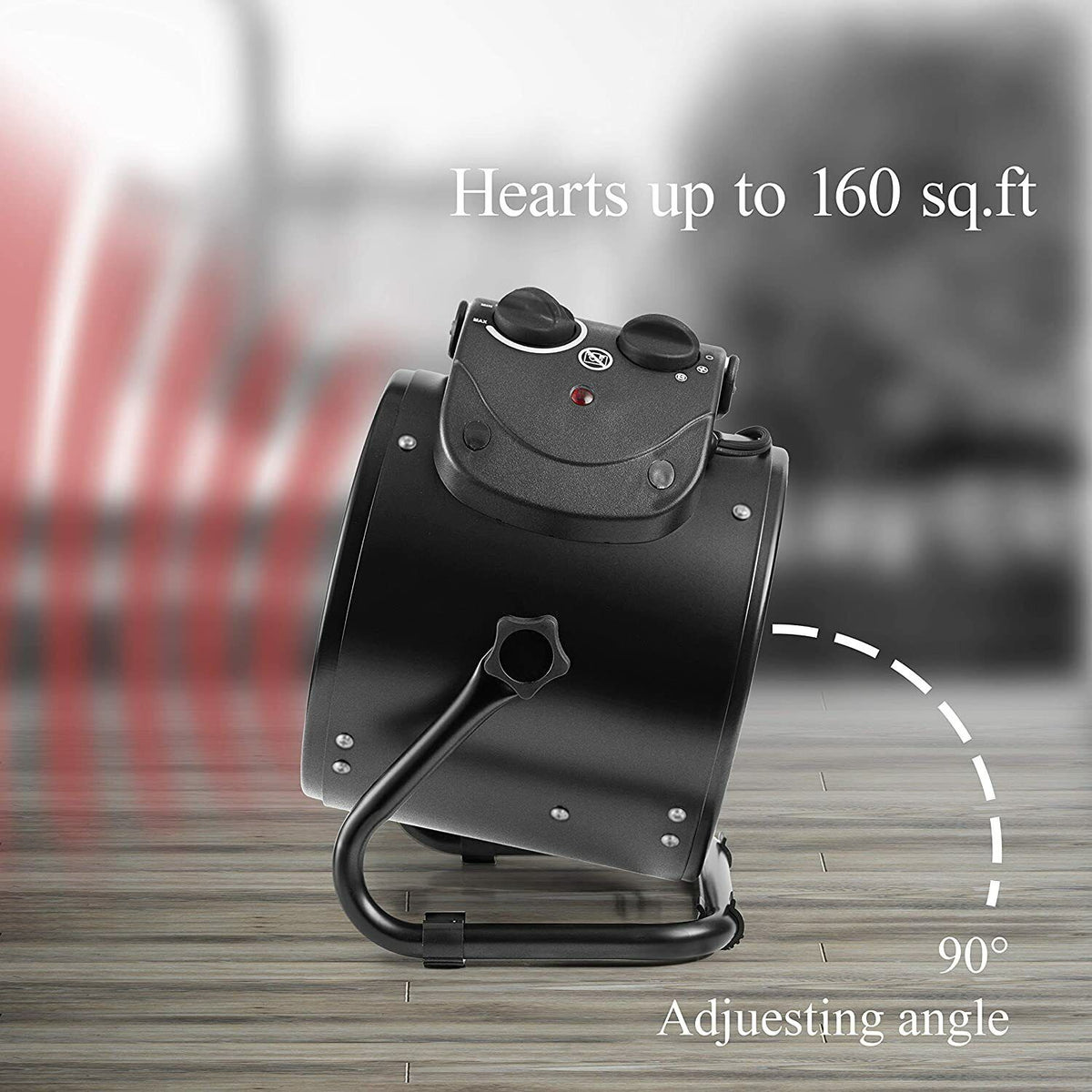 Electric Greenhouse Heater with Dual Air Circulation and Overheat Protection, IPX4 Splash Resistant