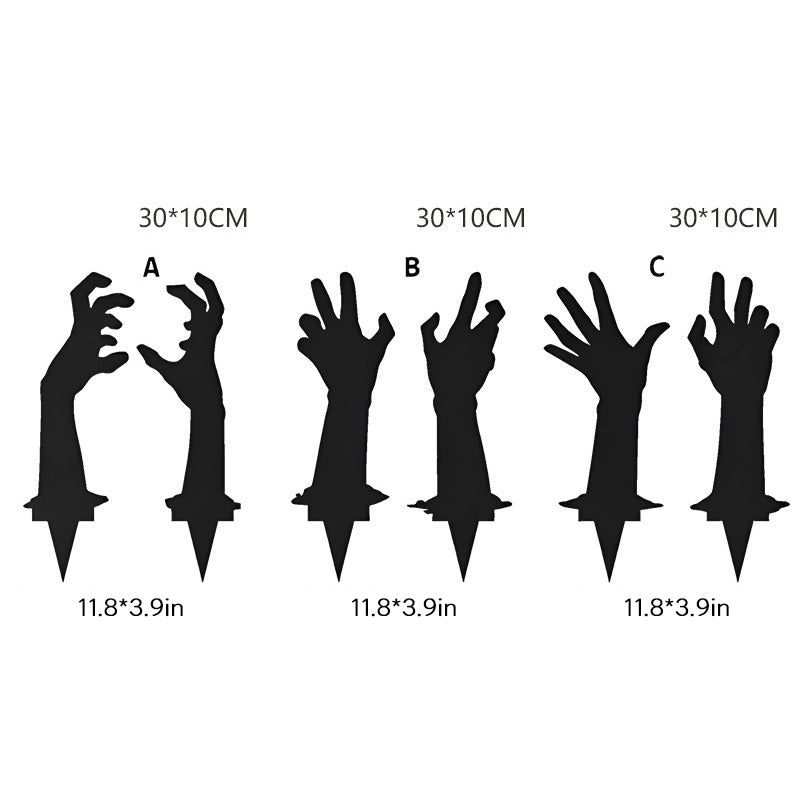 Metal Yard Stake Shadow Caster with Horror Character Silhouette and Spotlight Projection