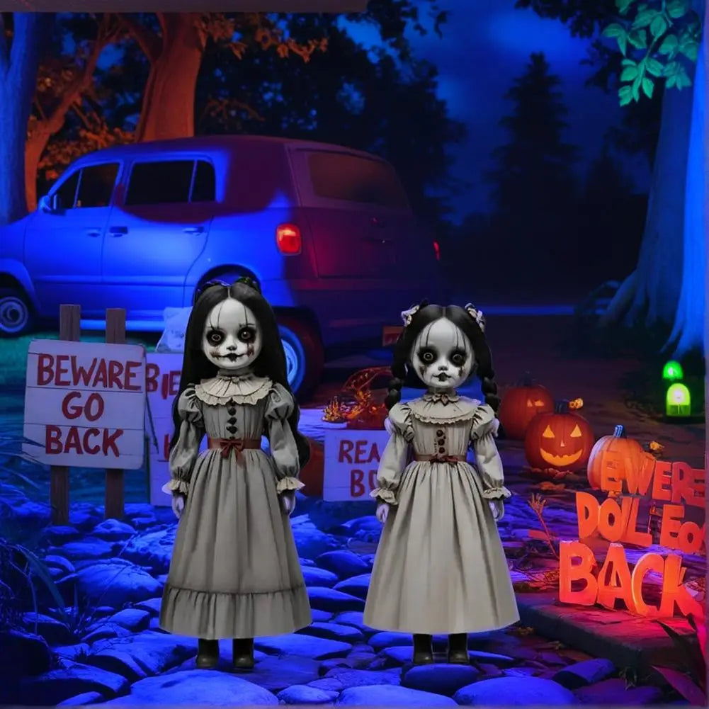 Ghost Doll Yard Decoration Set with Ground Stakes and Weather Resistant Fabric