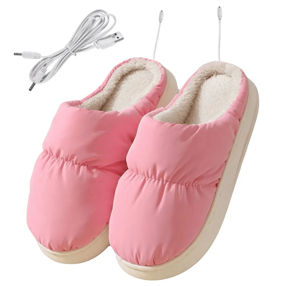 Heated Slippers with Even Temperature Distribution and Non-Slip Sole, Unisex