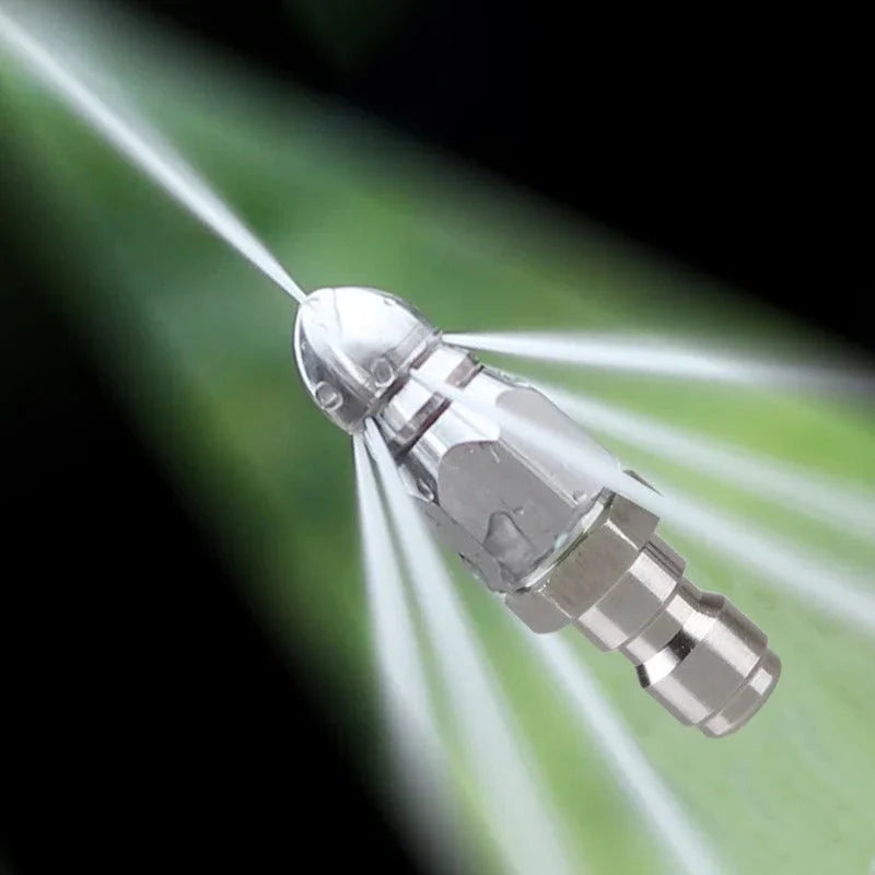 Stainless Steel Sewer Jetter Nozzle with Angled Water Jets and Pointed Tip