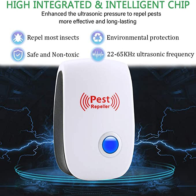 Ultrasonic Pest Repeller with Variable Frequency and Heat Dissipation, 800 Sq Ft Coverage