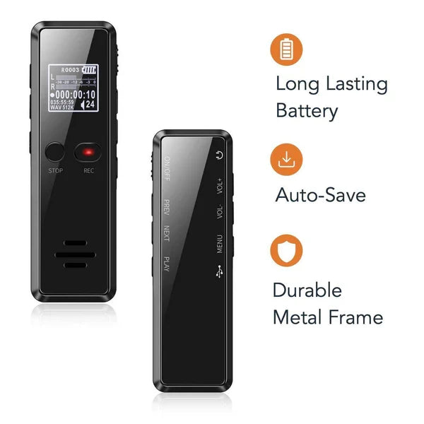 Digital Voice Recorder with Voice Activation and Noise Reduction, 16GB Storage