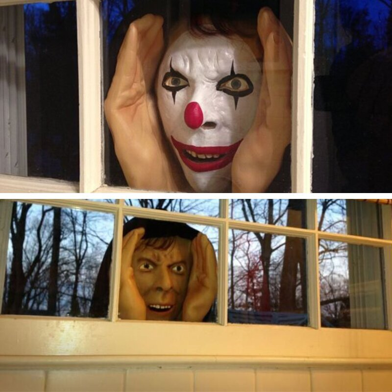 Window Peeper Halloween Decoration with Suction Cup Mounting and Latex Sculpting