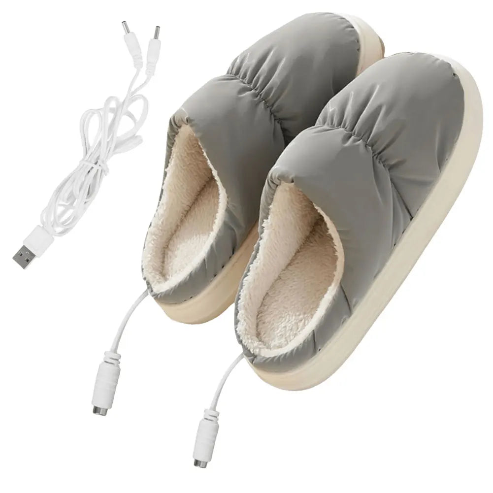 Heated Slippers with Even Temperature Distribution and Non-Slip Sole, Unisex