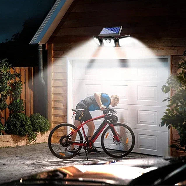 Solar Motion Sensor Light with 74 LEDs and 270 Degree Coverage, IP65 Rated