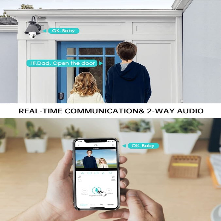 1080P Light Bulb Camera with 360 Degree Rotation and Motion Tracking