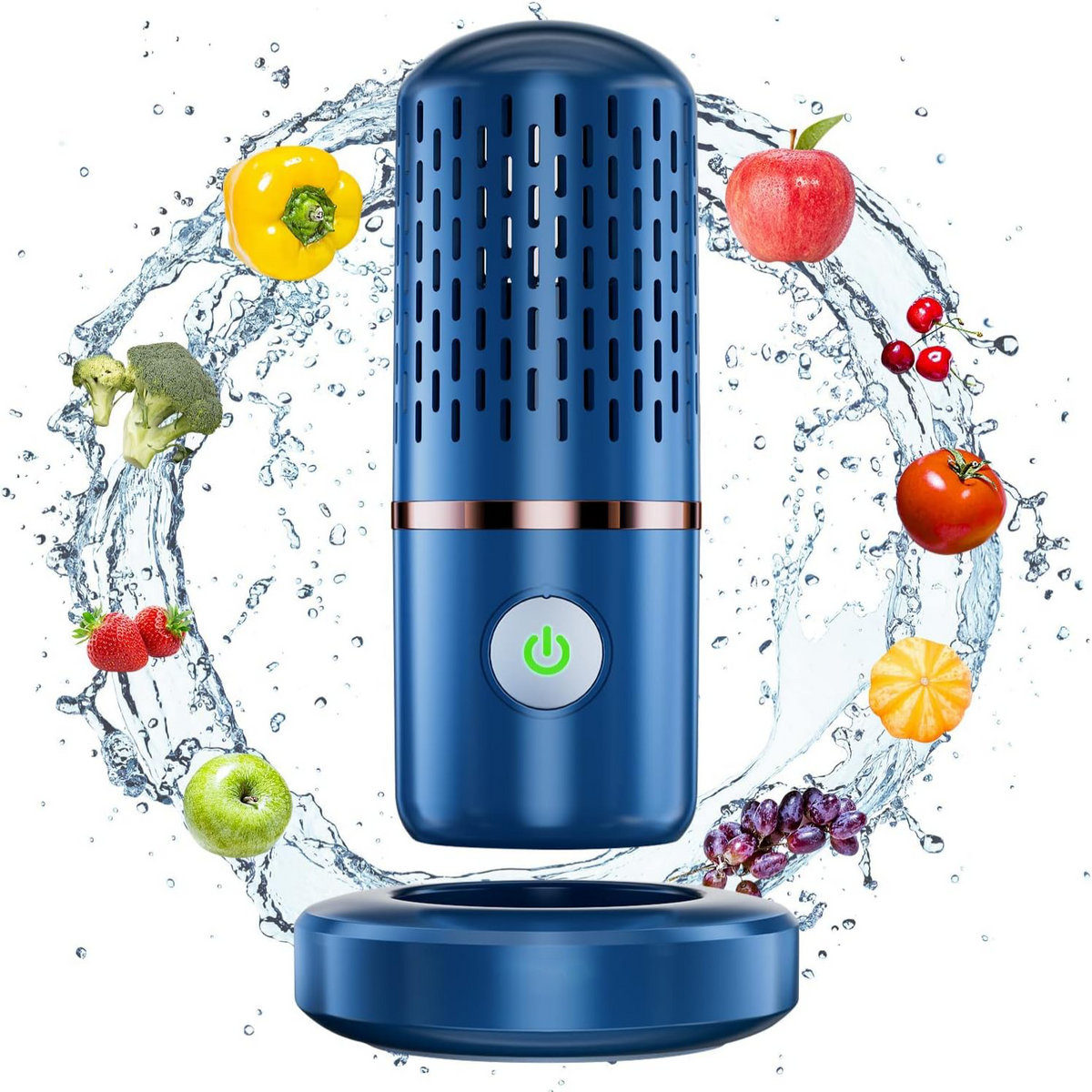 Portable Produce Cleaner with Ultrasonic Ion Technology and 25-Cycle Battery