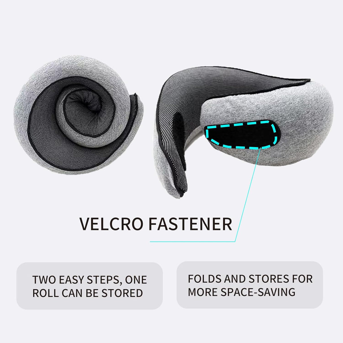 Memory Foam Neck Pillow with O-Shape Support and Cotton Cover for Travel