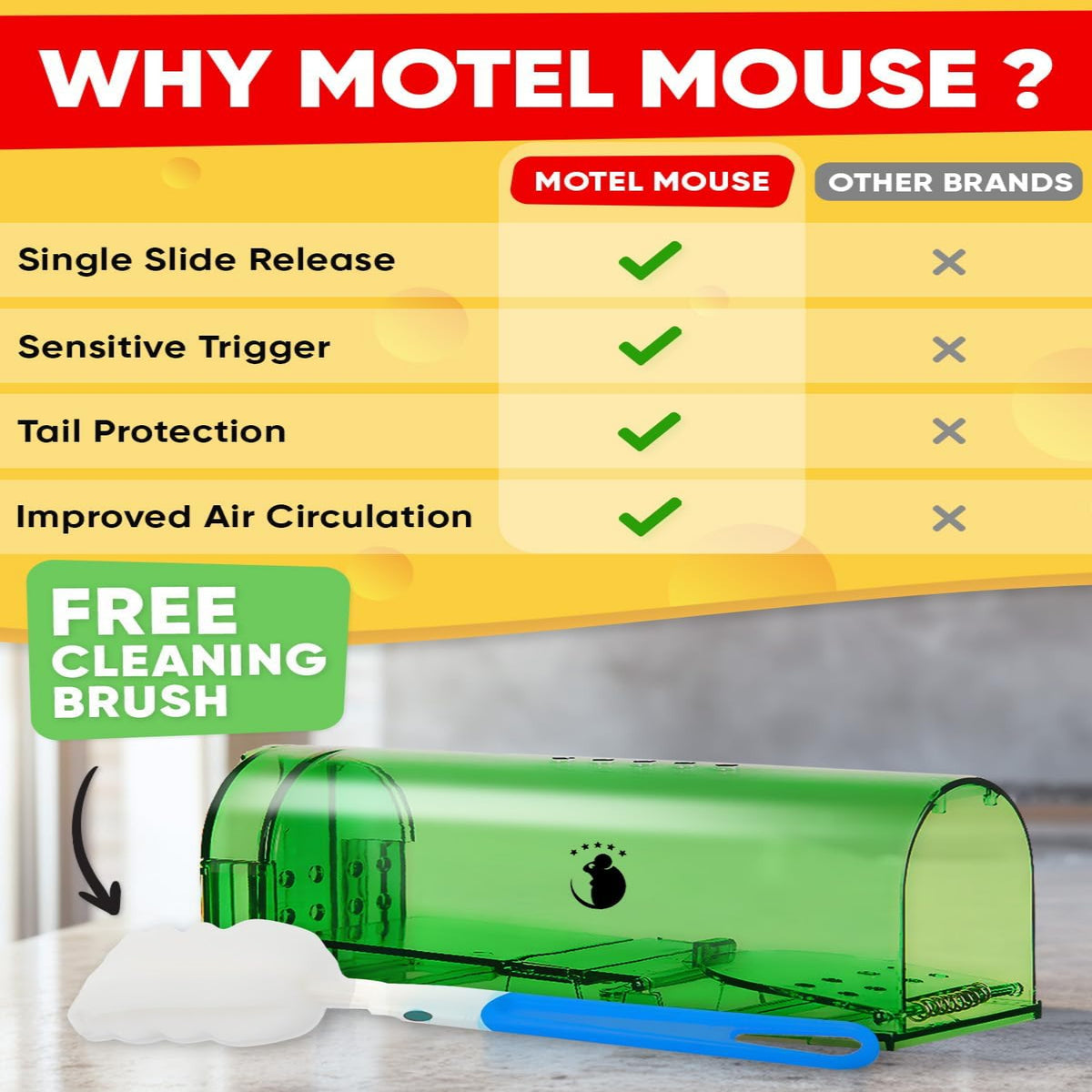 Live Mouse Trap with Clear Viewing Body and No-Touch Release, 4-Pack