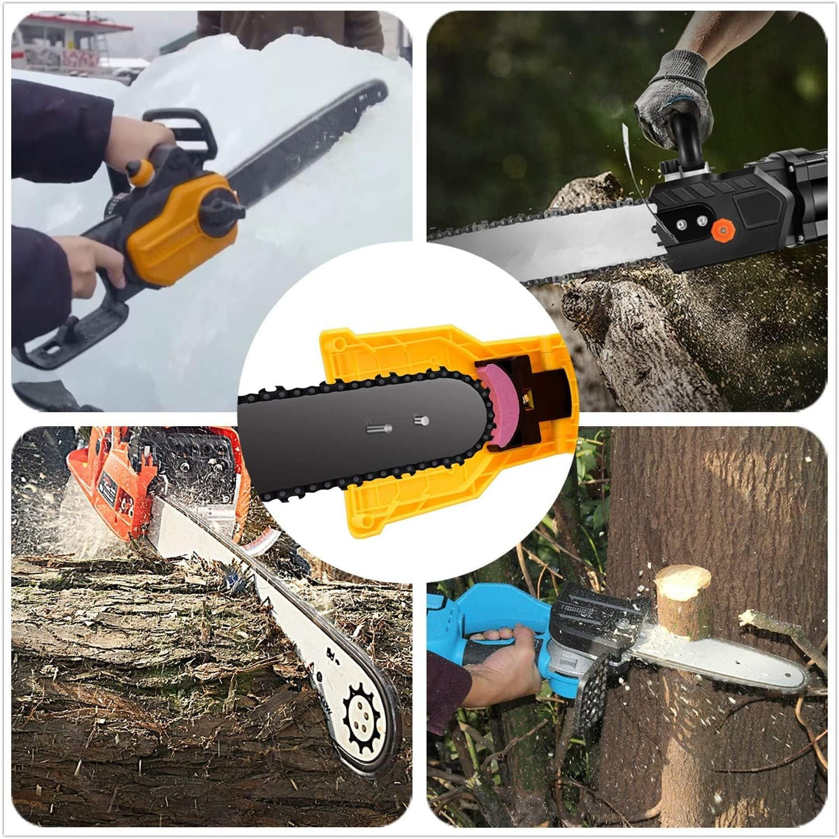 Portable Chainsaw Bar Sharpener with Adjustable Pin Spacing for 14-20in Bars