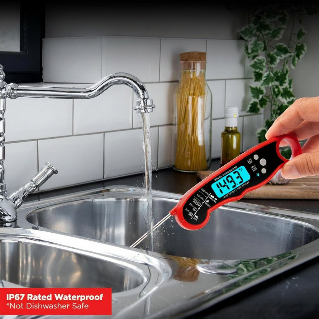 Digital Cooking Thermometer with Backlit Display and Water Resistance, 2-3 Second Reading
