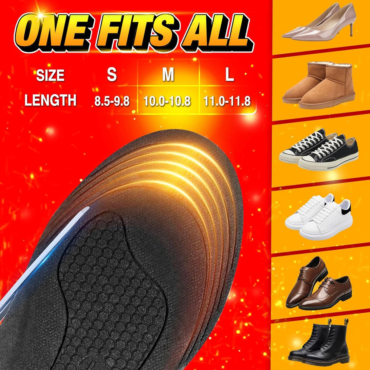 Heated Insoles with Wireless Remote and 8-Hour Battery for Cold Weather Work