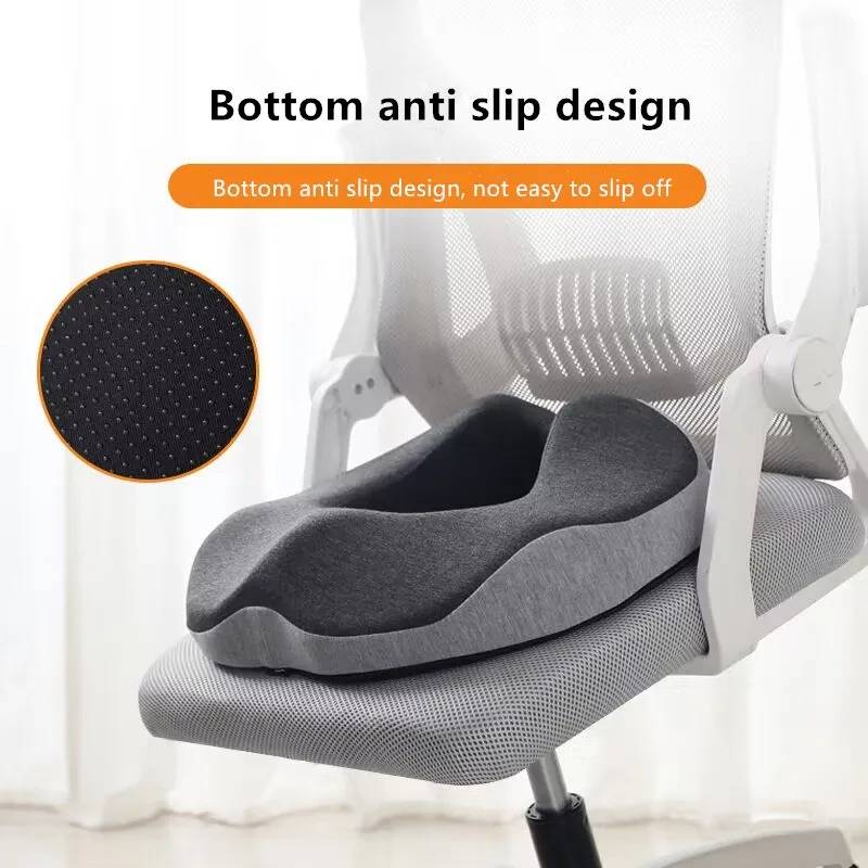 Ergonomic Seat Cushion with Memory Foam and Five-Zone Support, Removable Cover