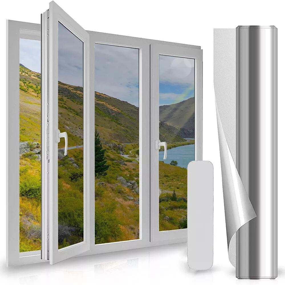 Solar Heat Blocking Window Film with Static Cling and UV Protection, 15.7 x 39.4 inches