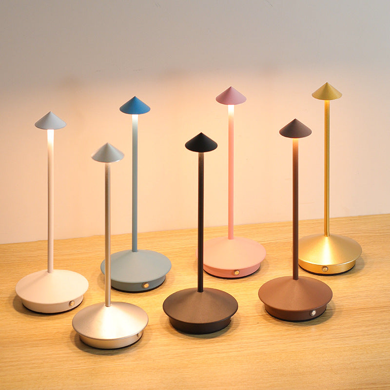 Rechargeable LED Table Lamp with Touch Sensor Dimming and Weather Resistant Build