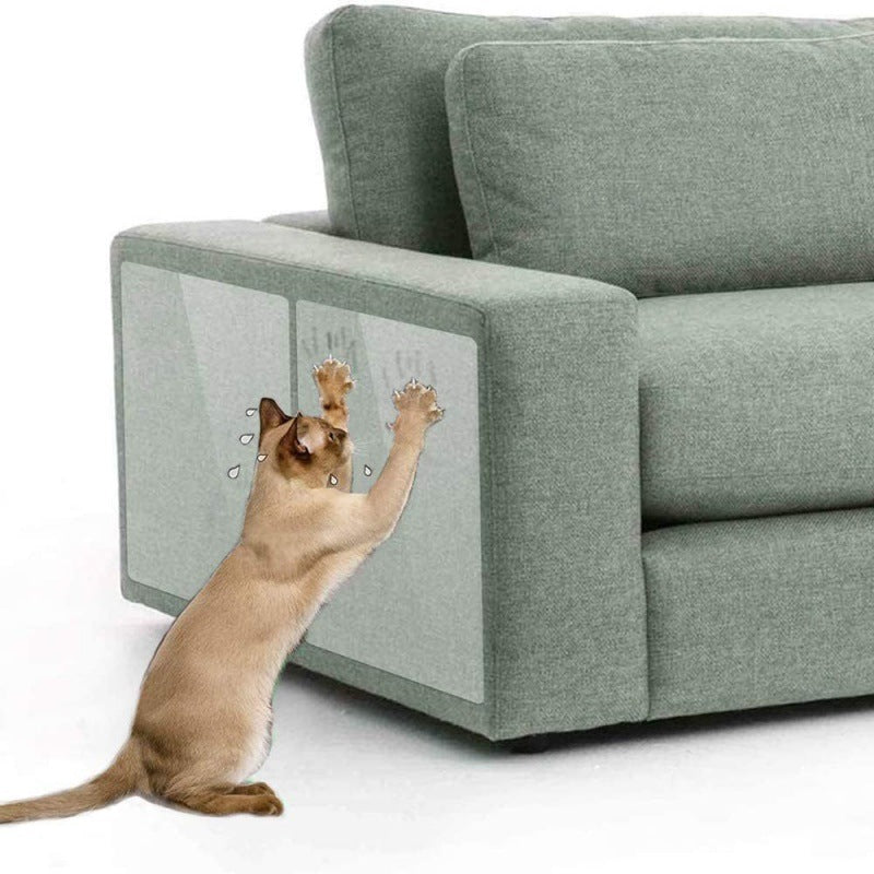 Clear Self-Adhesive Furniture Protector Sheet with Scissor-Trimable Design for Cats