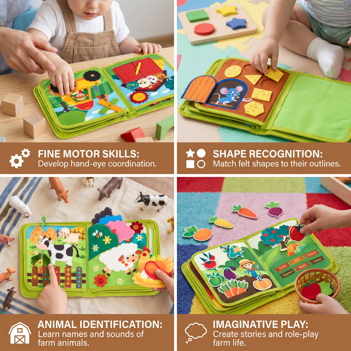 Farm Animal Story Book with Bright Illustrations and Simple Text for Toddlers
