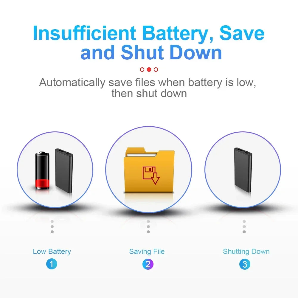 Portable Voice Recorder with Noise Reduction and 96 Hour Storage
