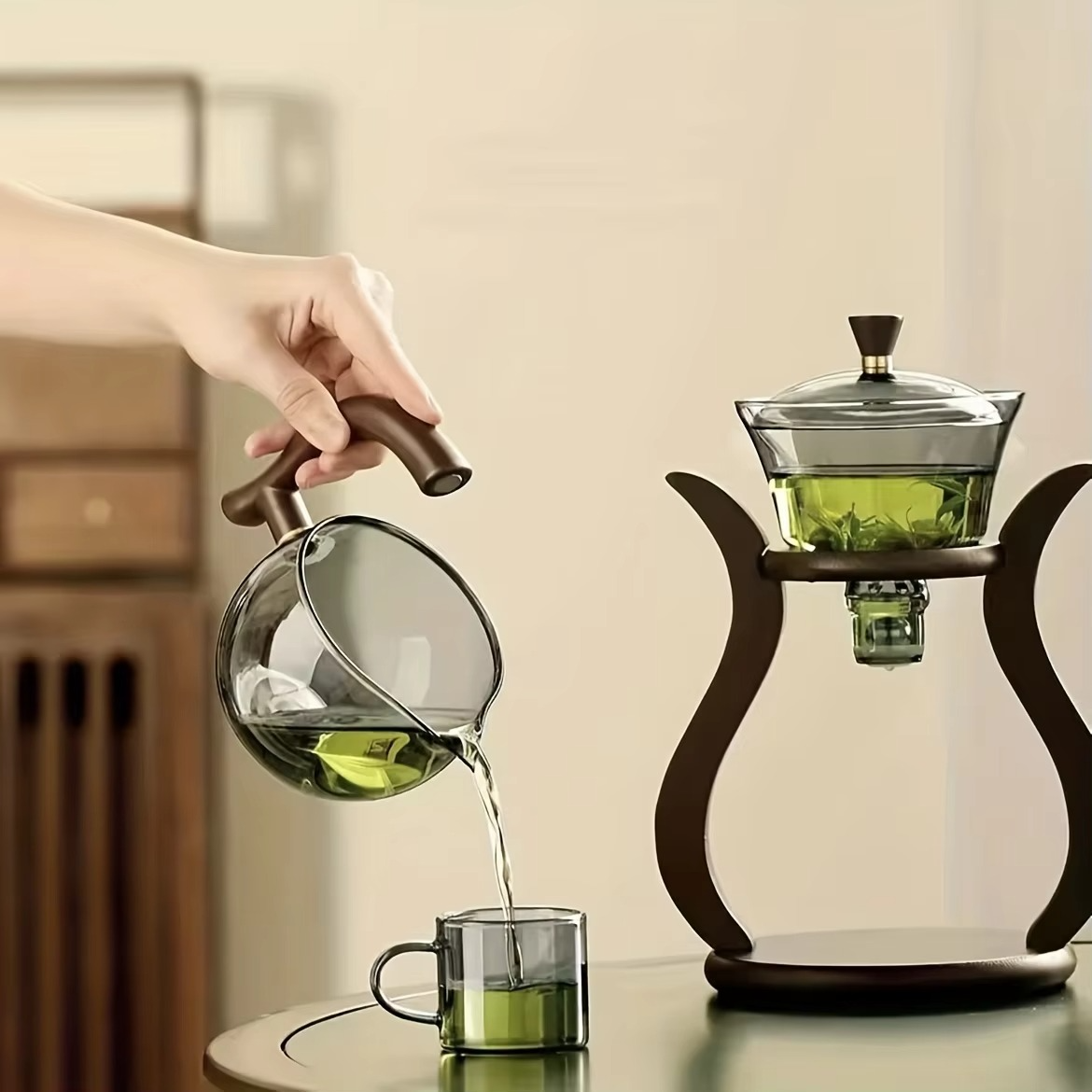Magnetic Glass Drip Brewer with Tea Infuser, 20oz Capacity